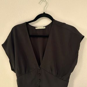 Abercrombie and Fitch Black Button Up Blouse Size Medium